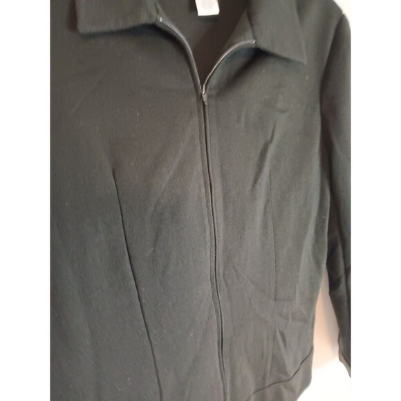 Sag Harbor Zip Up Jacket Black Lightweight Size 16 Unlined - Picture 3 of 5